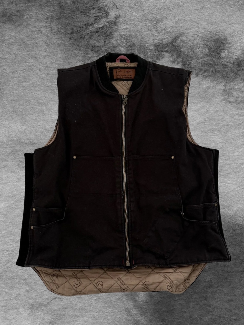 Men's Black Quilted-Lined Utility Vest